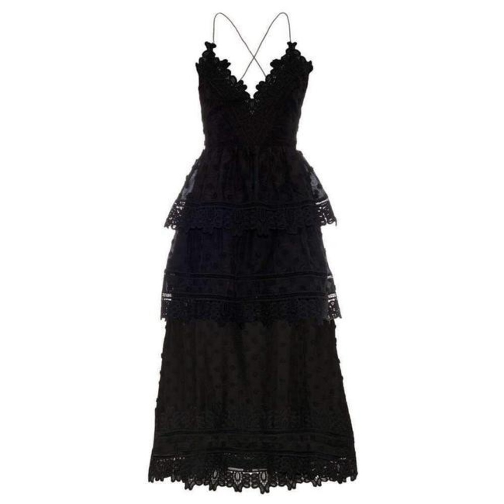 Self Portrait Ivy Coton Blend Lace Cocktail Dress